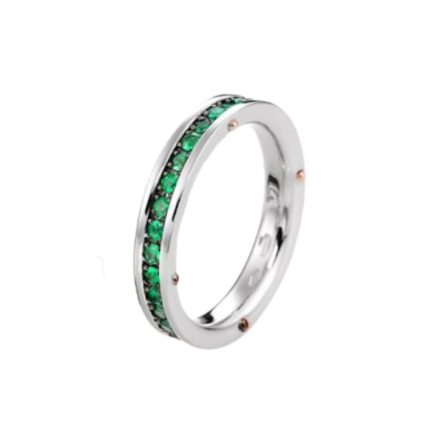 Anello Chimento Donna in Oro bianco Smeraldo 0.67 Ct 332847 - 332847